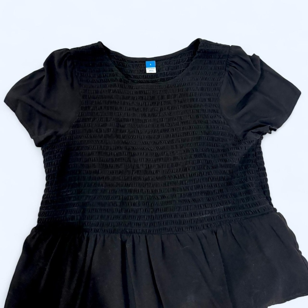 Old Navy Black Short Sleeve Peplum Top